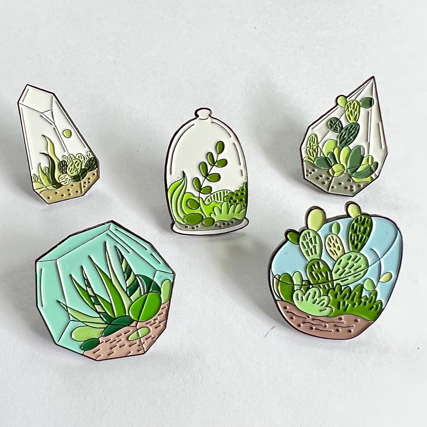 Terrarium Enamel Pins