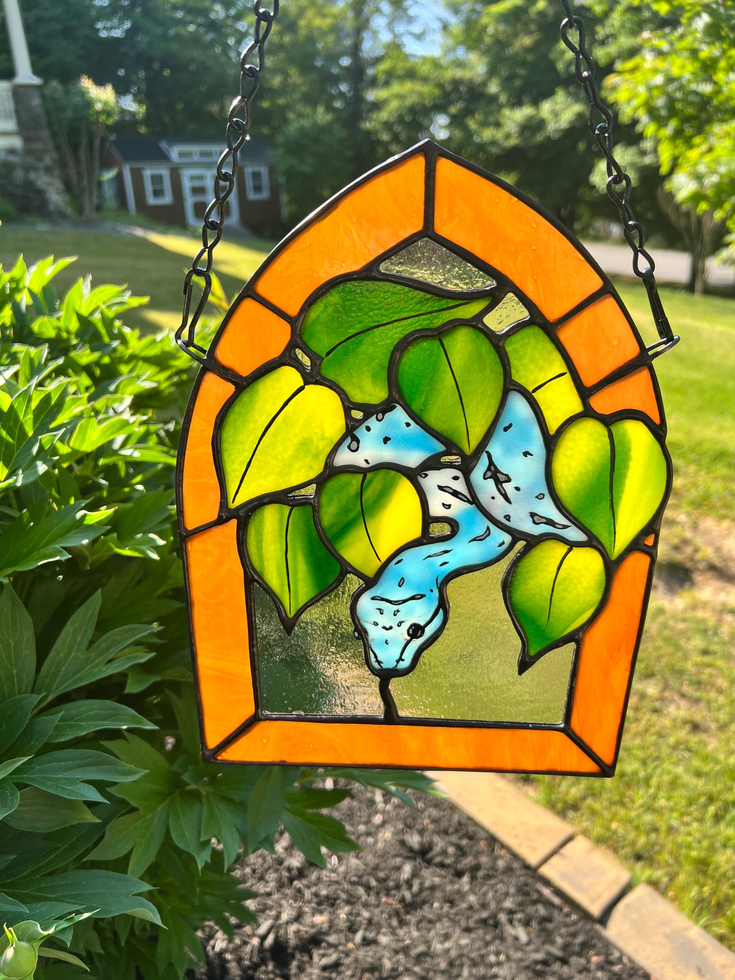 Blue Brazil Snake - Stained Glass