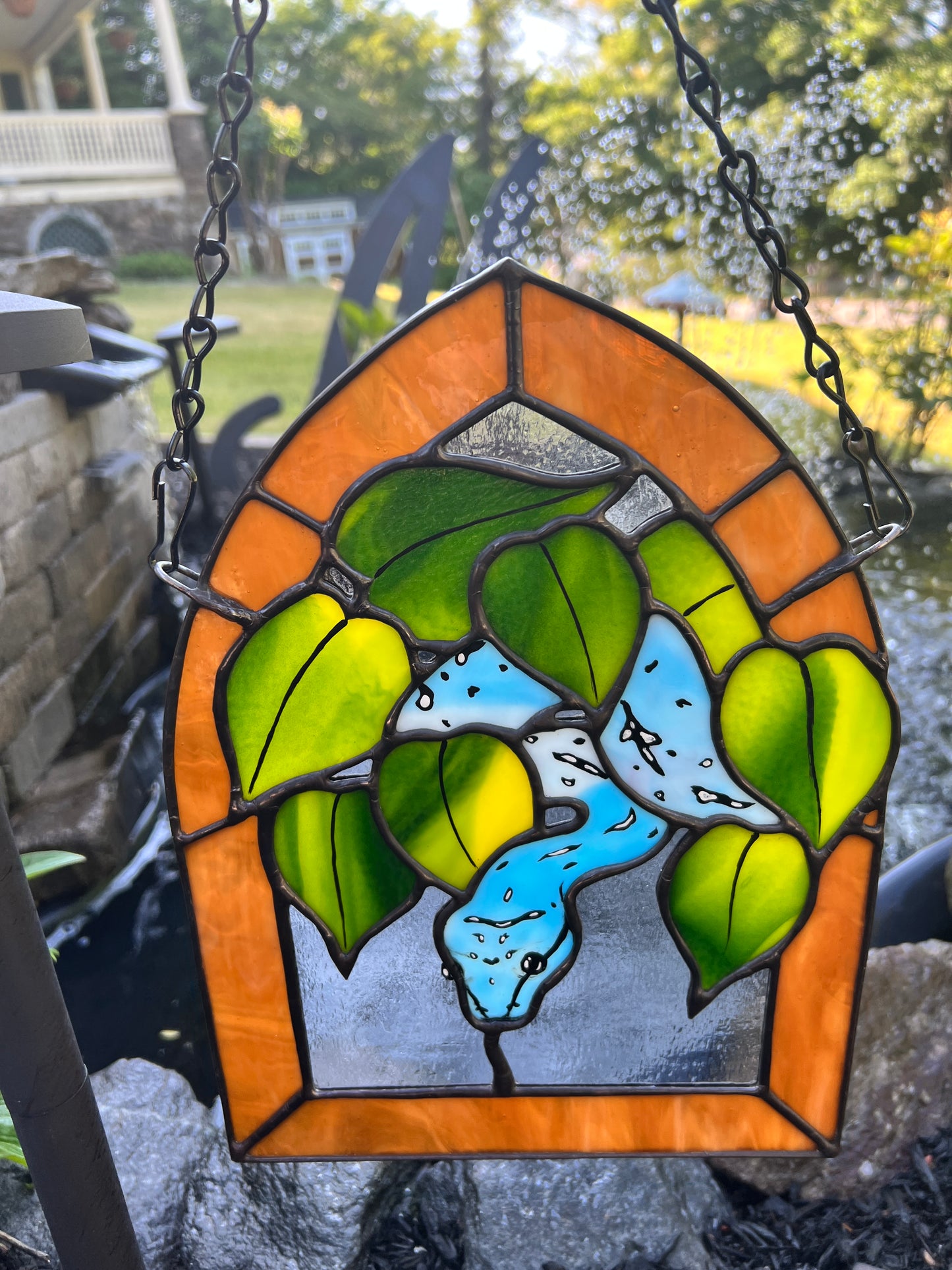 Blue Brazil Snake - Stained Glass