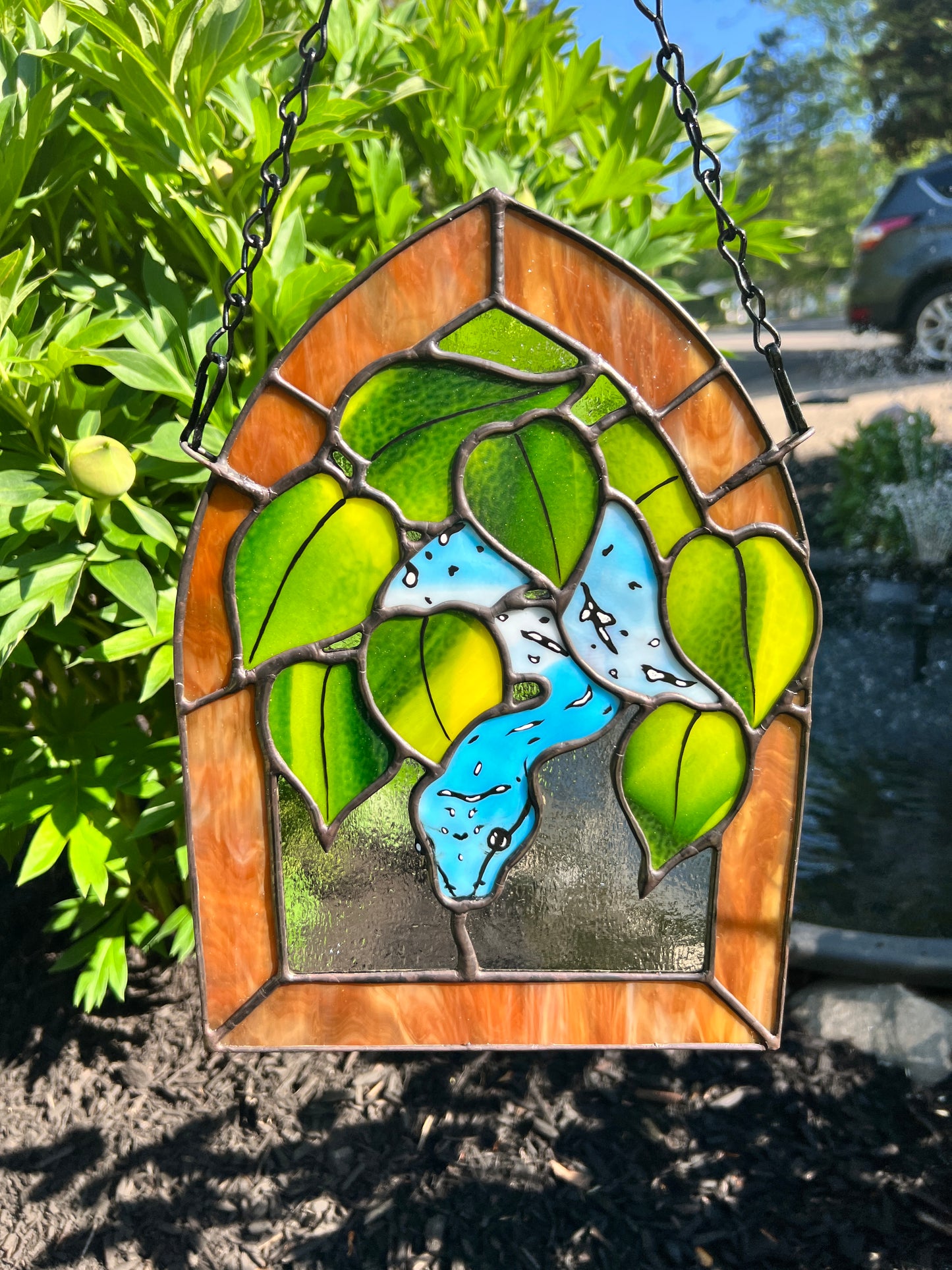 Blue Brazil Snake - Stained Glass