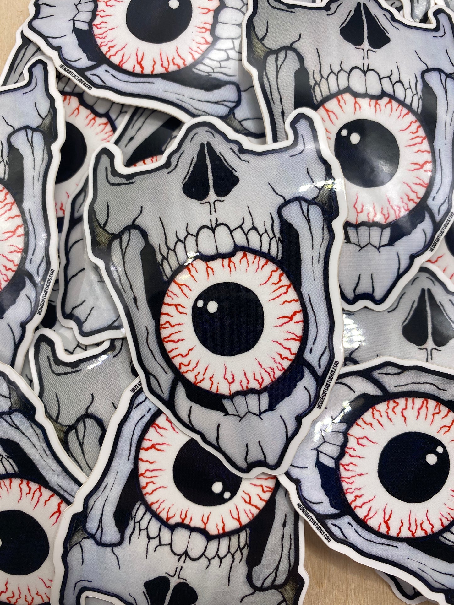 Skull & Eyeball Sticker – Hedge Witch Studios